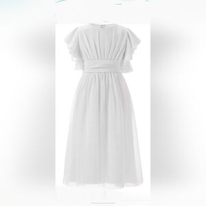 White chiffon Junior bridesmaid dress